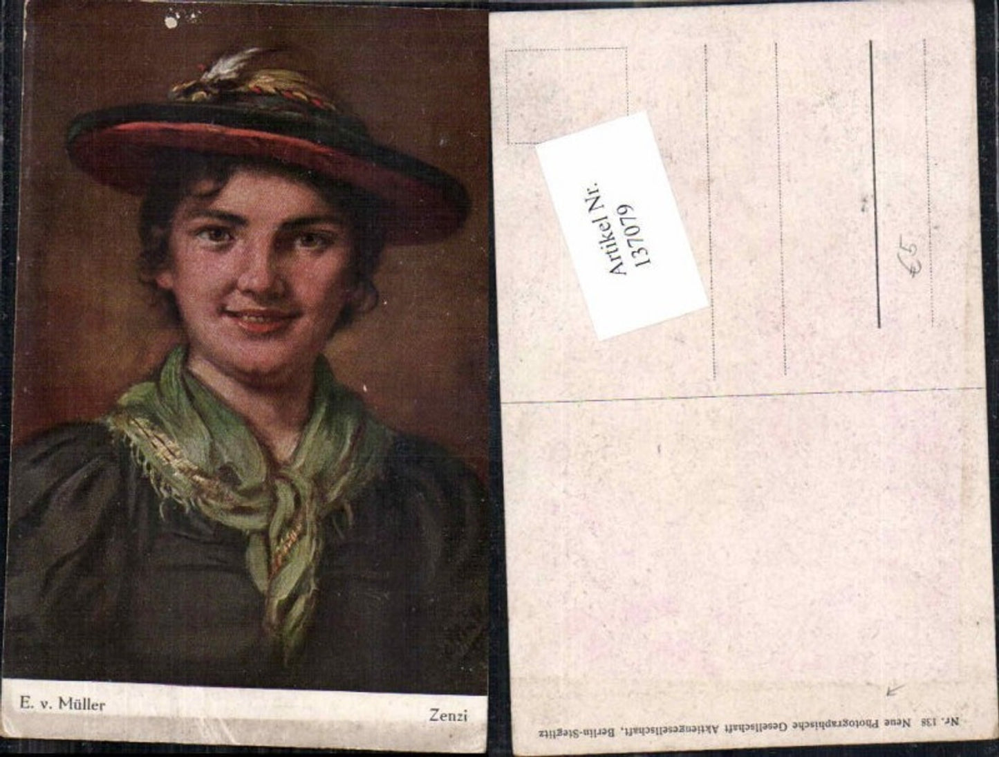 137079,E.v. Müller Zenzi Hut Frau Tracht