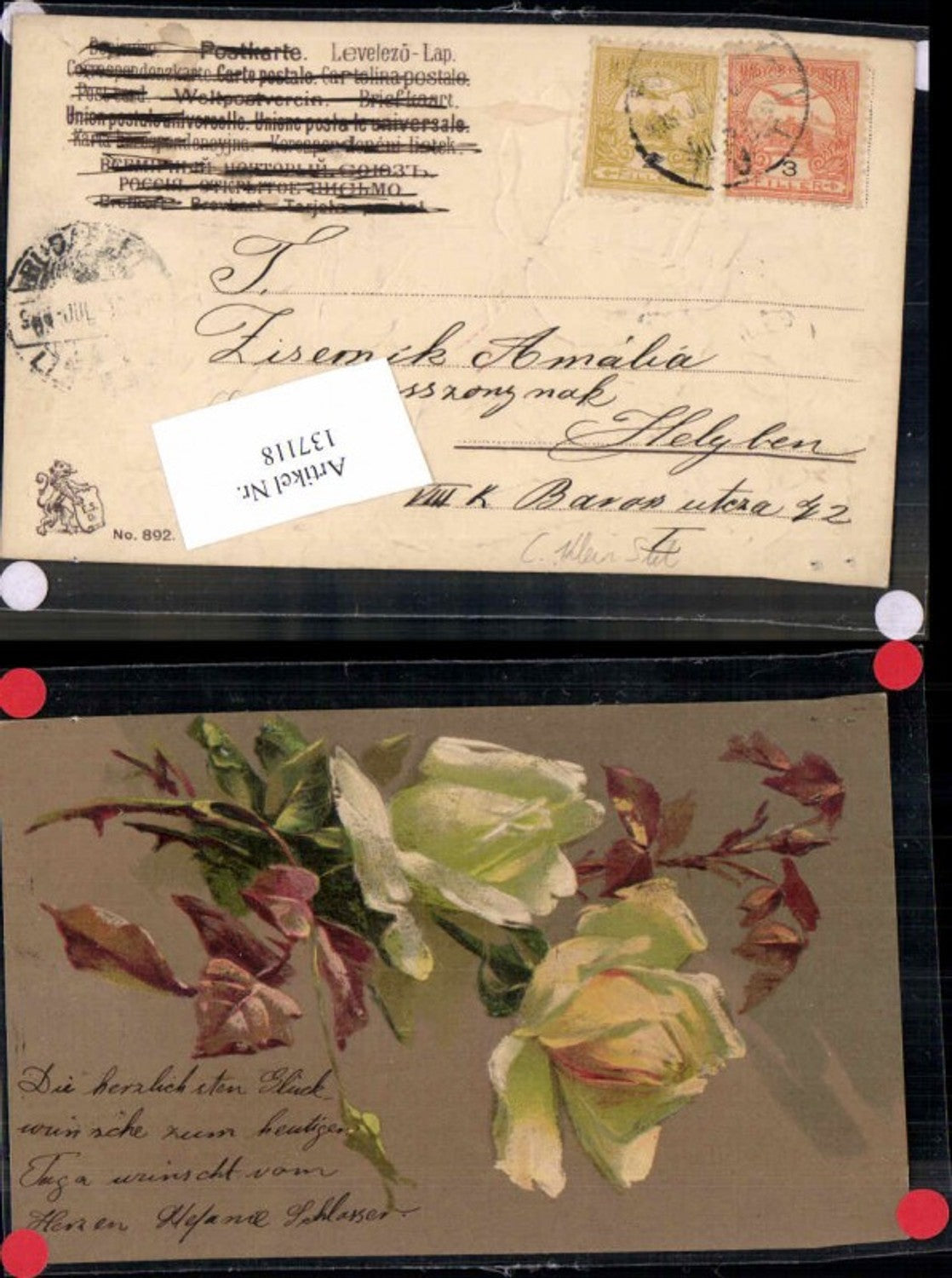 137118,Catharina Klein Rosen Blumen unsigniert seltene Präge AK