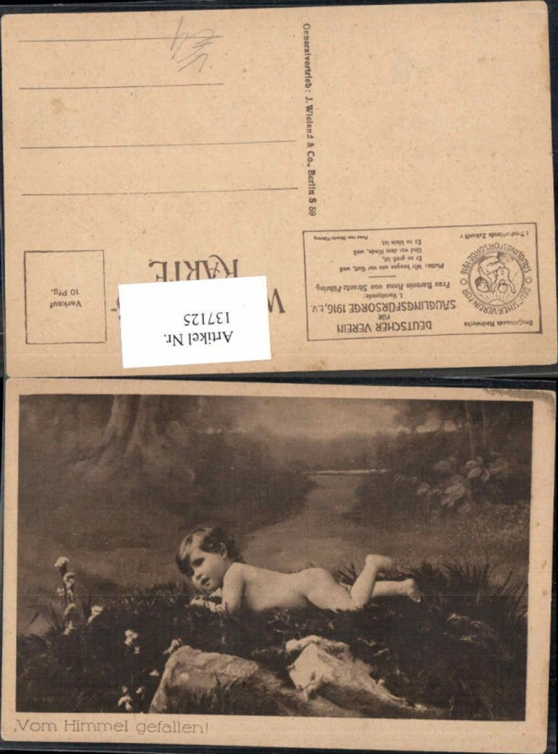 137125,Deutscher Verein Säuglingsfürsorge 1916 Vom Himmel gefallen