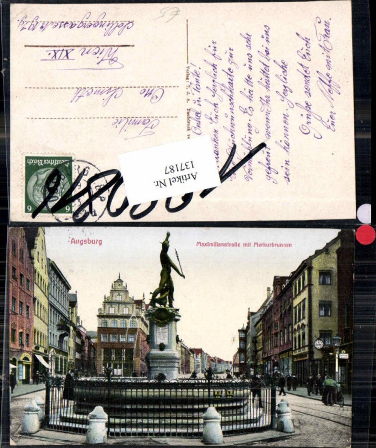 137187,Augsburg Maximilianstrasse Merkurbrunnen Brunnen
