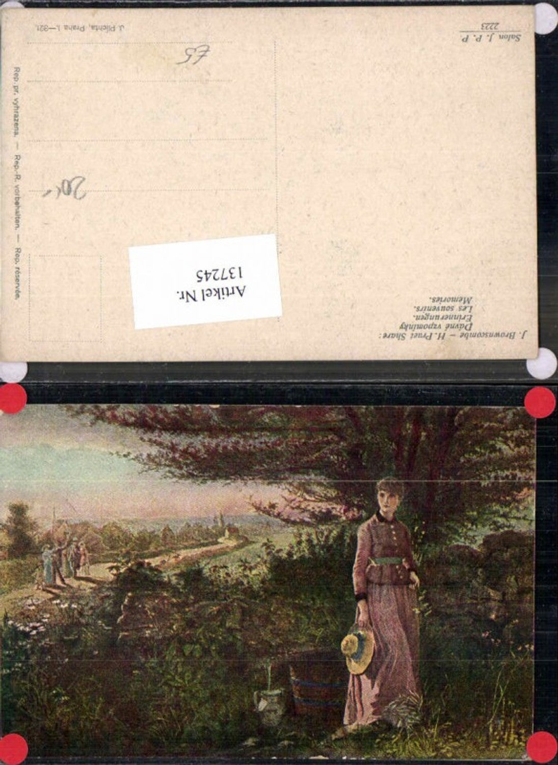 137245,J. Brownscombe Erinnerungen Frau Hut