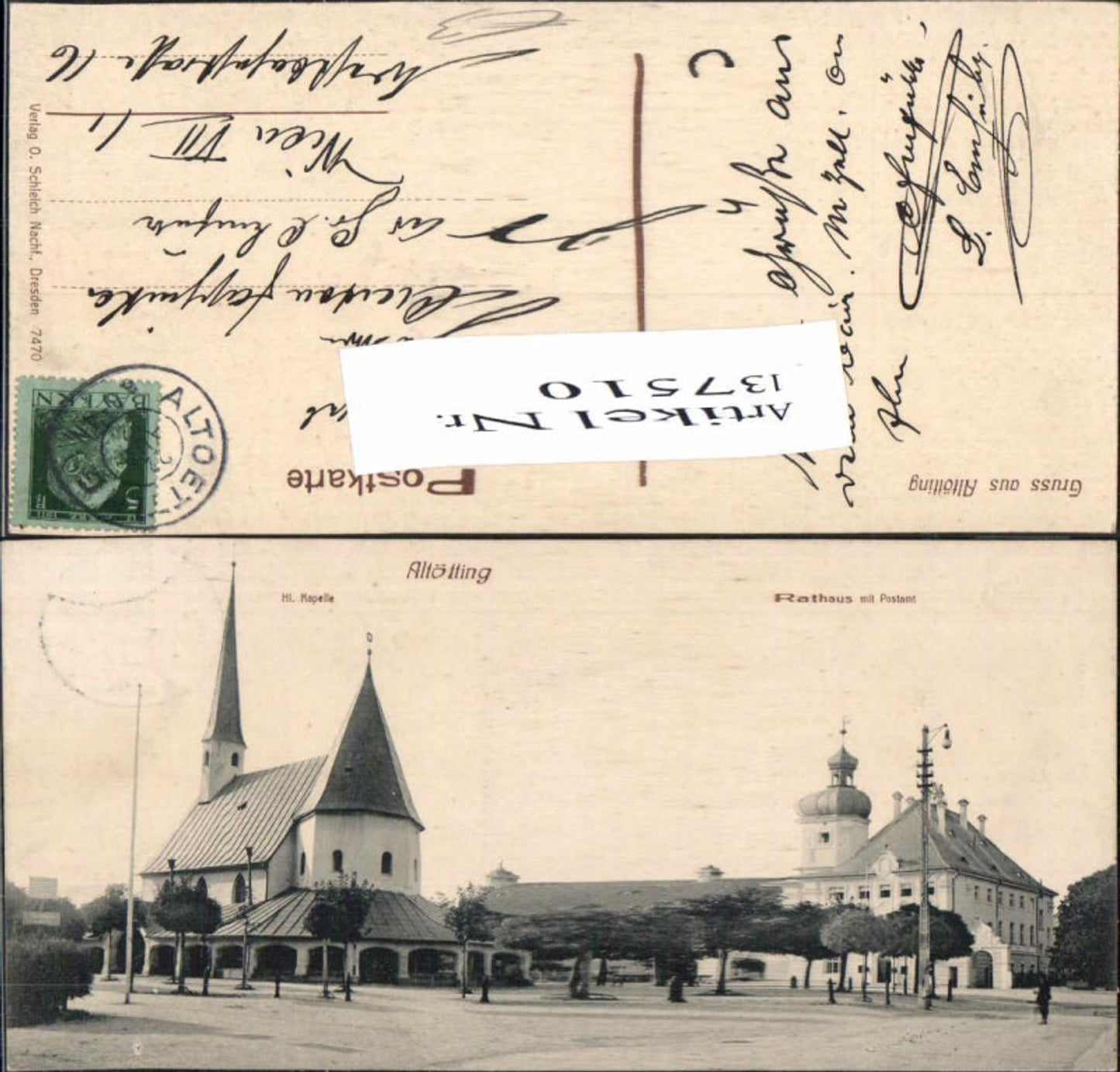 137510,Altötting kapelle Rathaus m. Postamt Post