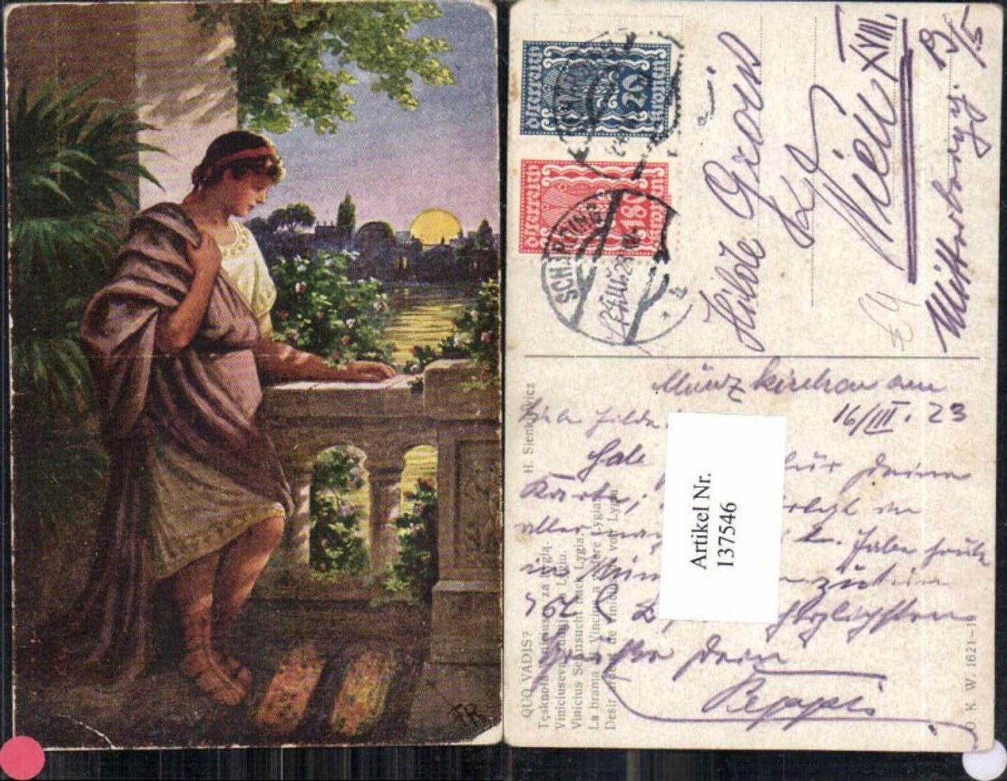 137546,Quo Vadis Künstlerkarte Vinicius Sehnsucht