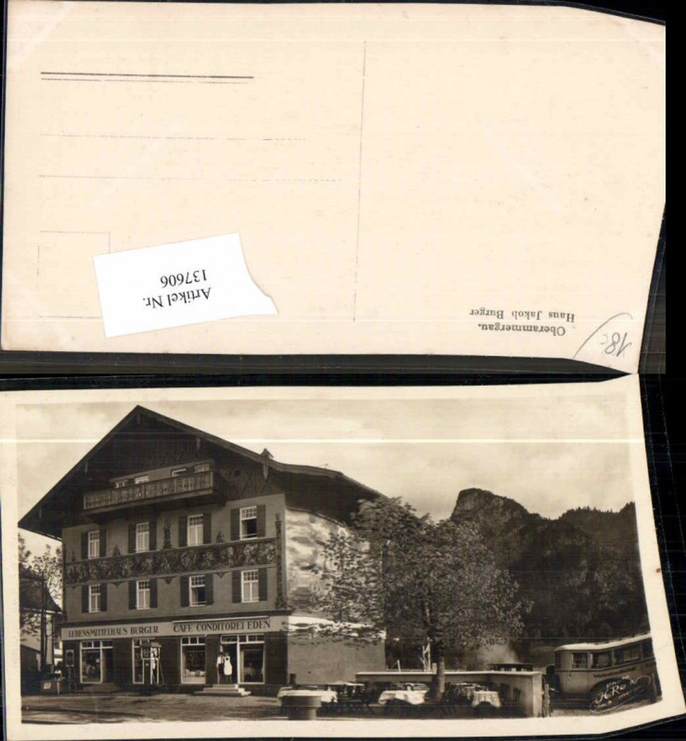 137606,Oberammergau Haus Jakob Burger Kaufhaus 1940 Cafe