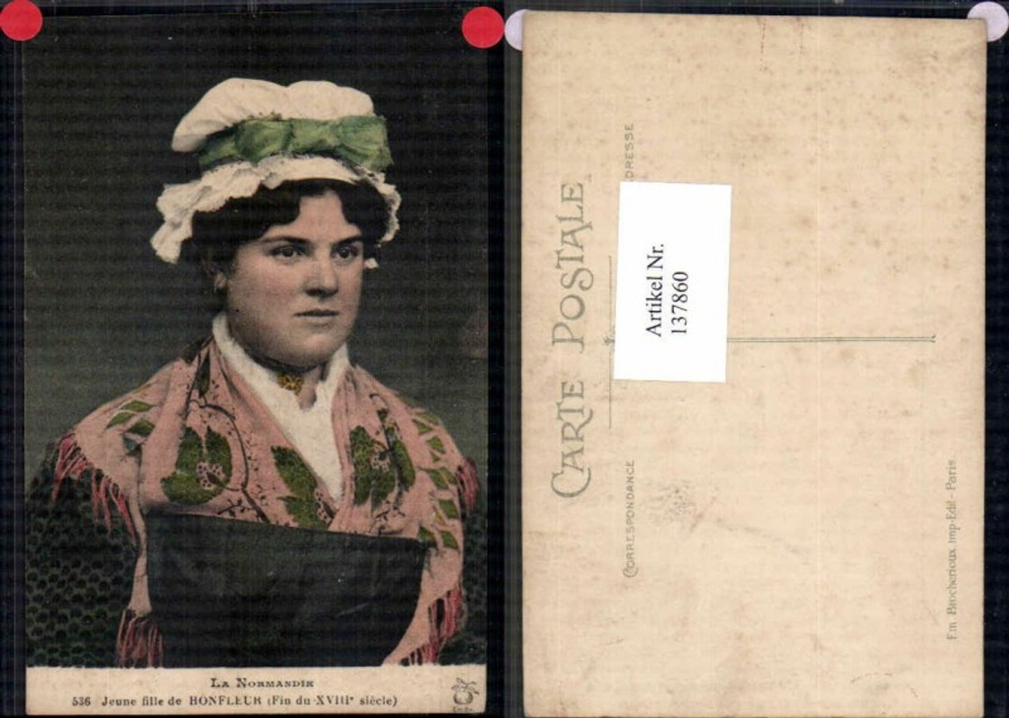 137860,La Normandie Tracht Frau Honfleur