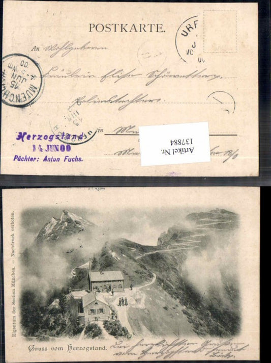 137884,Gruss vom Herzogstand Bayern 1898
