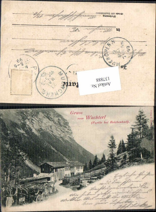 137888,Gruss vom Wachterl Partie bei Reichenhall 1898 Kutsche