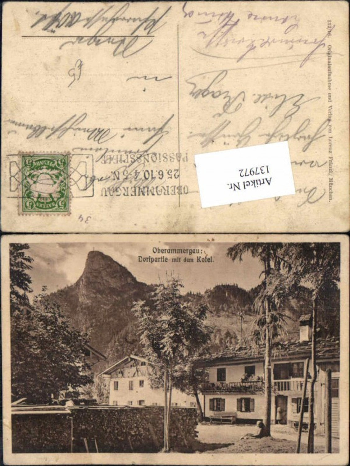 137972,Oberammergau Dorfpartie 1920 Hausansicht