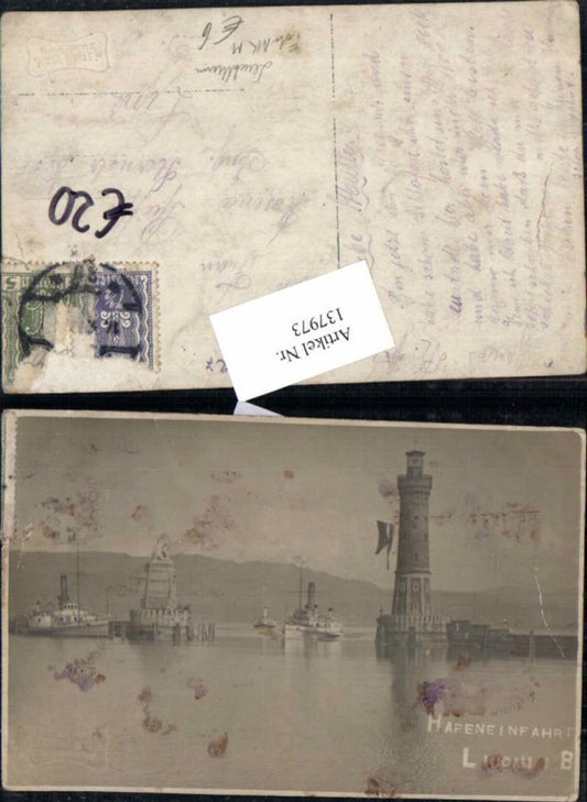 137973,FotoAK Lindau am Bodensee Hafen Dampfer Leuchtturm