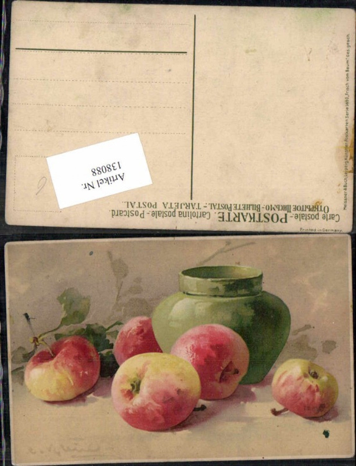 138088,Catharina Klein Pfirsich Obst Früchte Stillleben Krug Meissner & Buch 1490