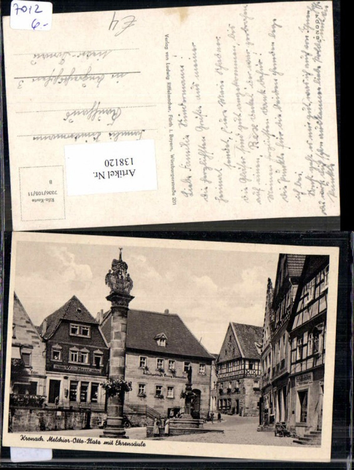 138120,Kronach Melchior Otto Platz Ehrensäule