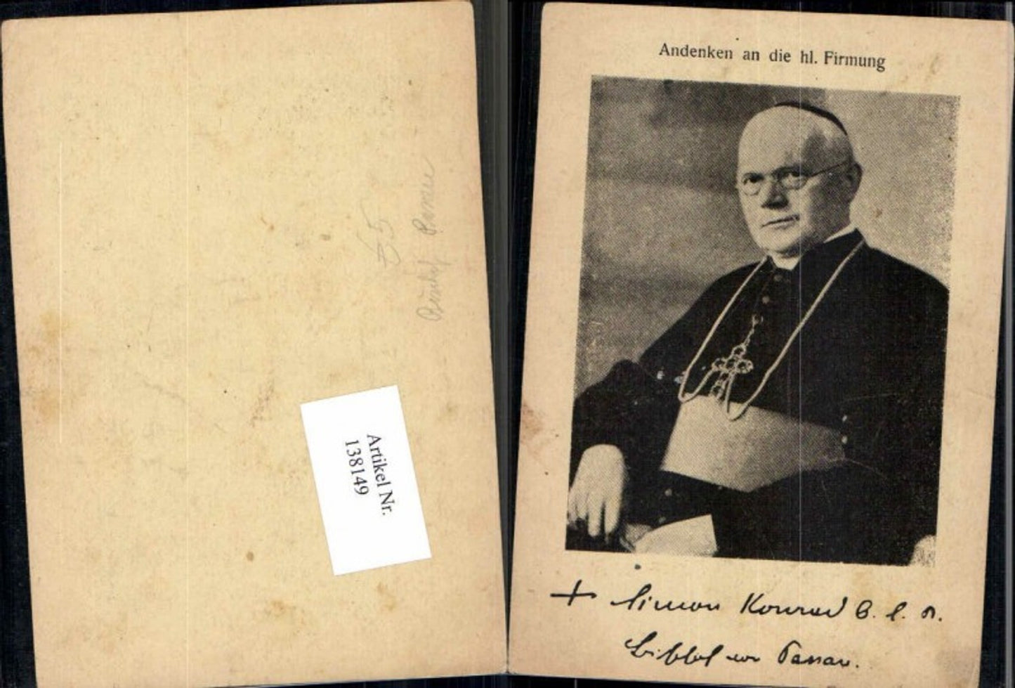 138149,Andenken an d. Hl Firmung Passau Erzbischof