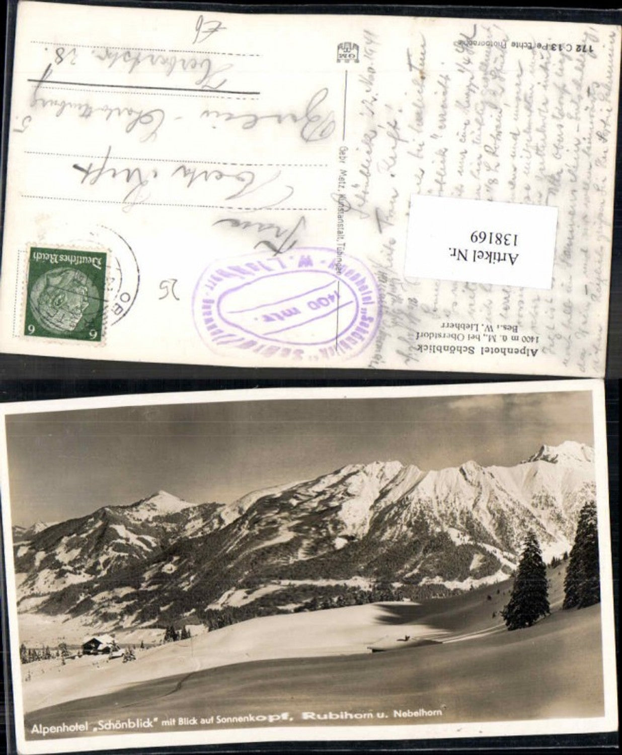 138169,Hotel Schönblick bei Oberstdorf 1938