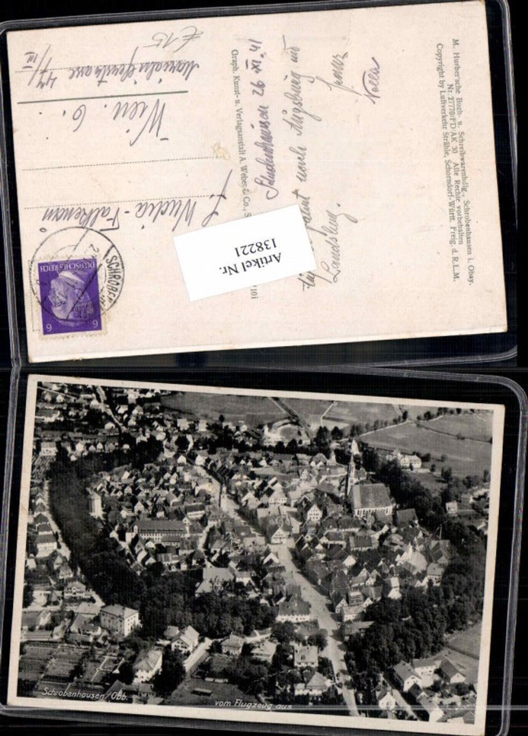 138221,Fliegeraufnahme Schrobenhausen Neuburg a.d. Donau 1940