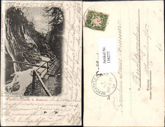 138277,Wimbach Klamm bei Ramsau Berchtesgaden 1900 pub Zieher