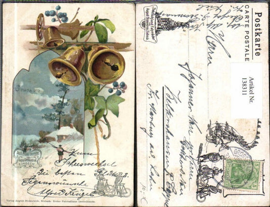 138311,Litho Reklame Glocken pub August Stukenbrok Einbeck Fahrrad Geschäft