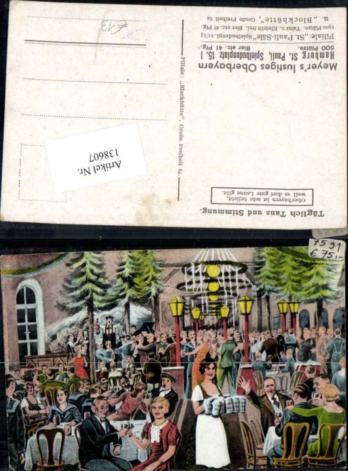 138607,Hamburg St Pauli Spielbudenplatz 15 Gasthaus Meyer Oberbayern Blockhütte