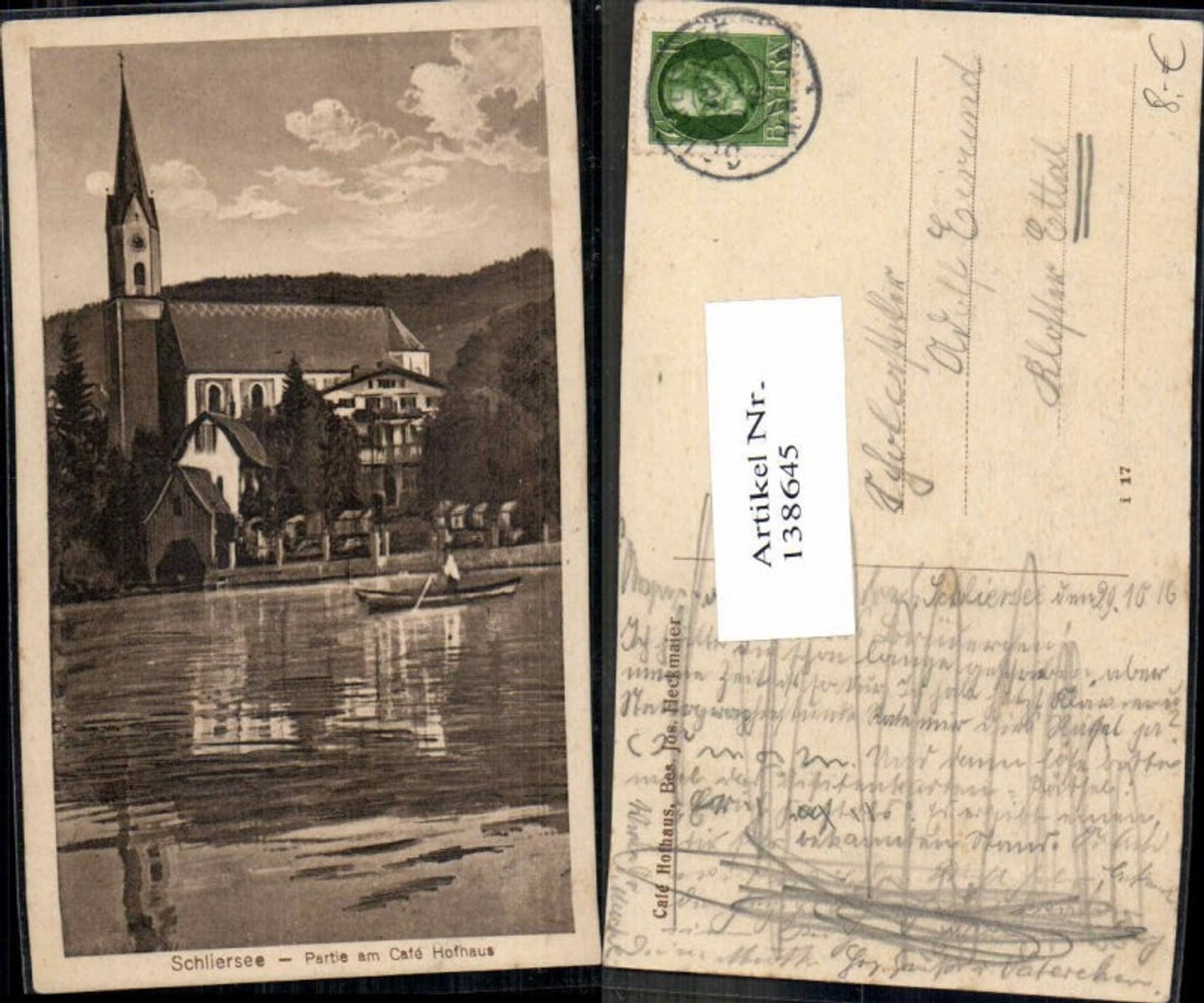 138645,Schliersee Partie am Cafe Hofhaus 1915