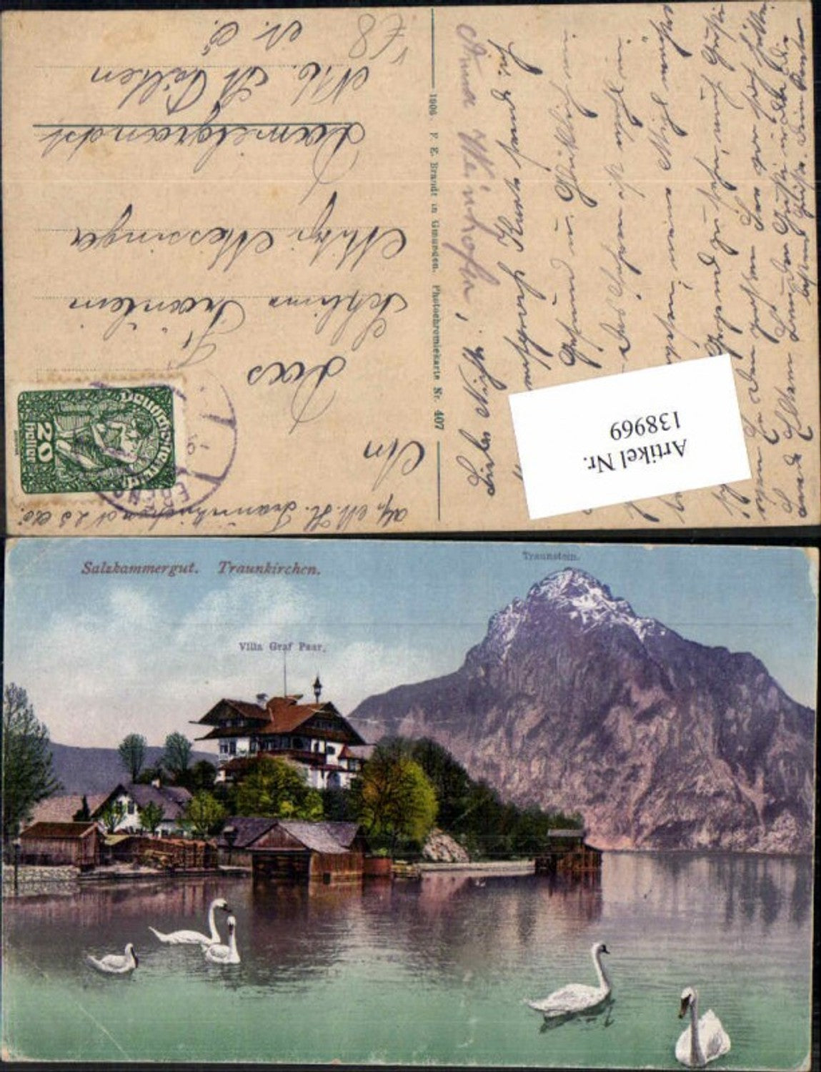 138969,Salzkammergut Traunkirchen am Traunsee Schwäne Brandt 407