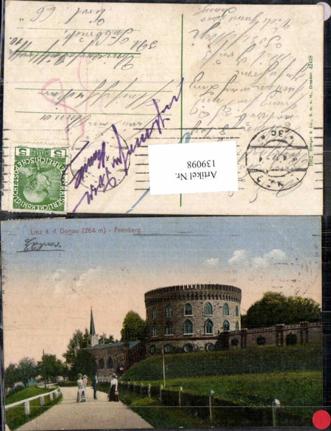 139098,Linz a.d. Donau Freinberg Wegansicht