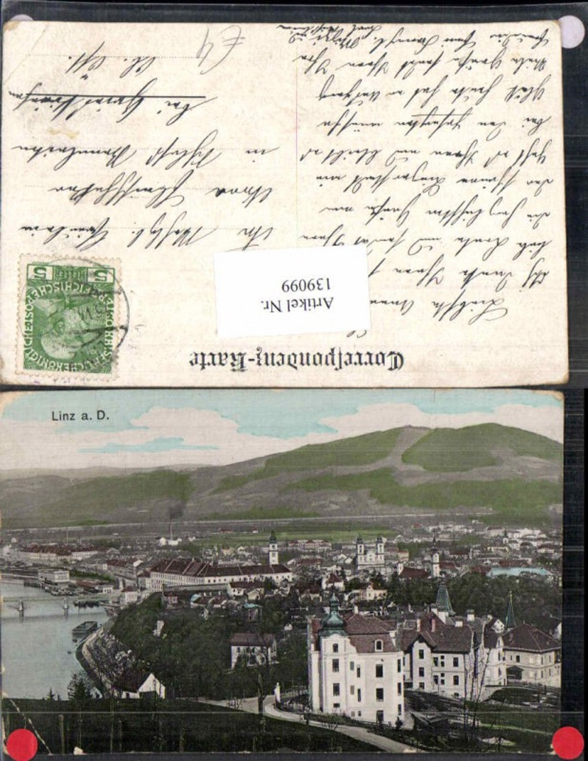 139099,Linz a.d. Donau Teilansicht 1908