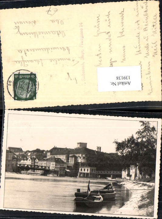 139138,Steyr Stadt Uferpartie Boote 1935