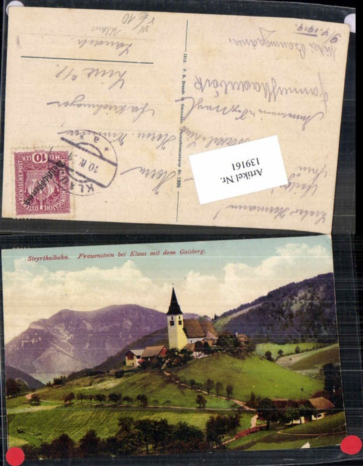 139161,Steyrtalbahn Frauenstein bei Klaus a.d. Steyr Molln Brandt Nr 1395