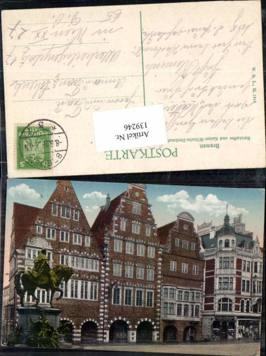 139246,Bremen Ratskaffee Kaiser Wilhelm Denkmal