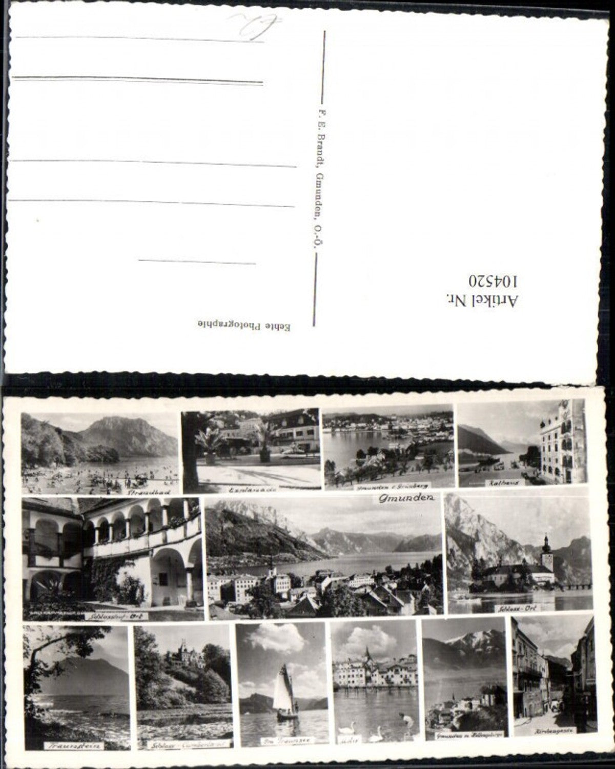 104520,Gmunden am Traunsee Salzkammergut Rathaus Schloss Ort pub F.E. Brandt