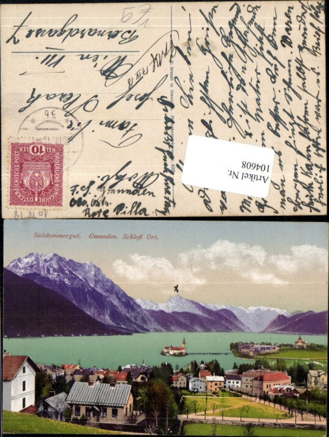 104608,Gmunden am Traunsee Salzkammergut Schloss Ort pub F.E. Brandt 426