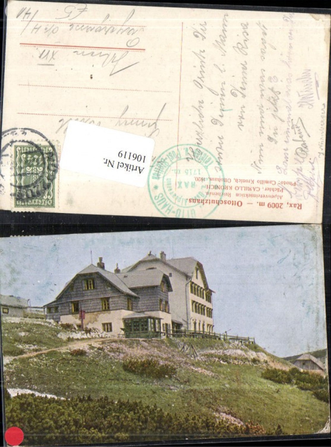 106119,Foto AK Rax Reichenau Ottoschutzhaus Otto Schutz Haus