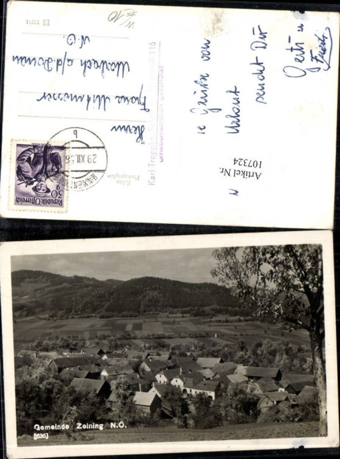107324, Zeining, view of the village near Raxendorf, Melk on the Danube