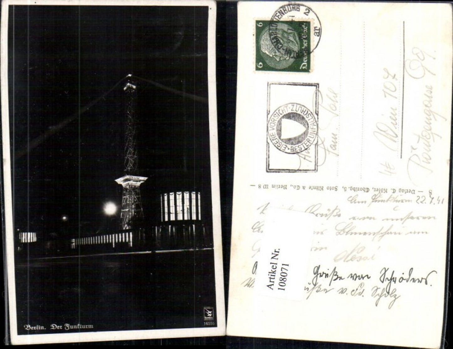 108071,Berlin der Funkturm bei Nacht