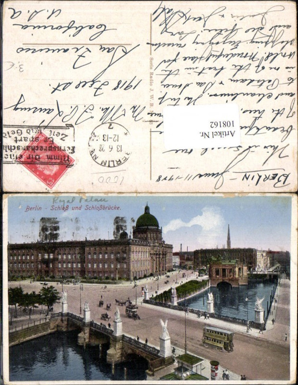 108162,Berlin Schloss und Schlossbrücke Brücke Oldtimer Auto Bus