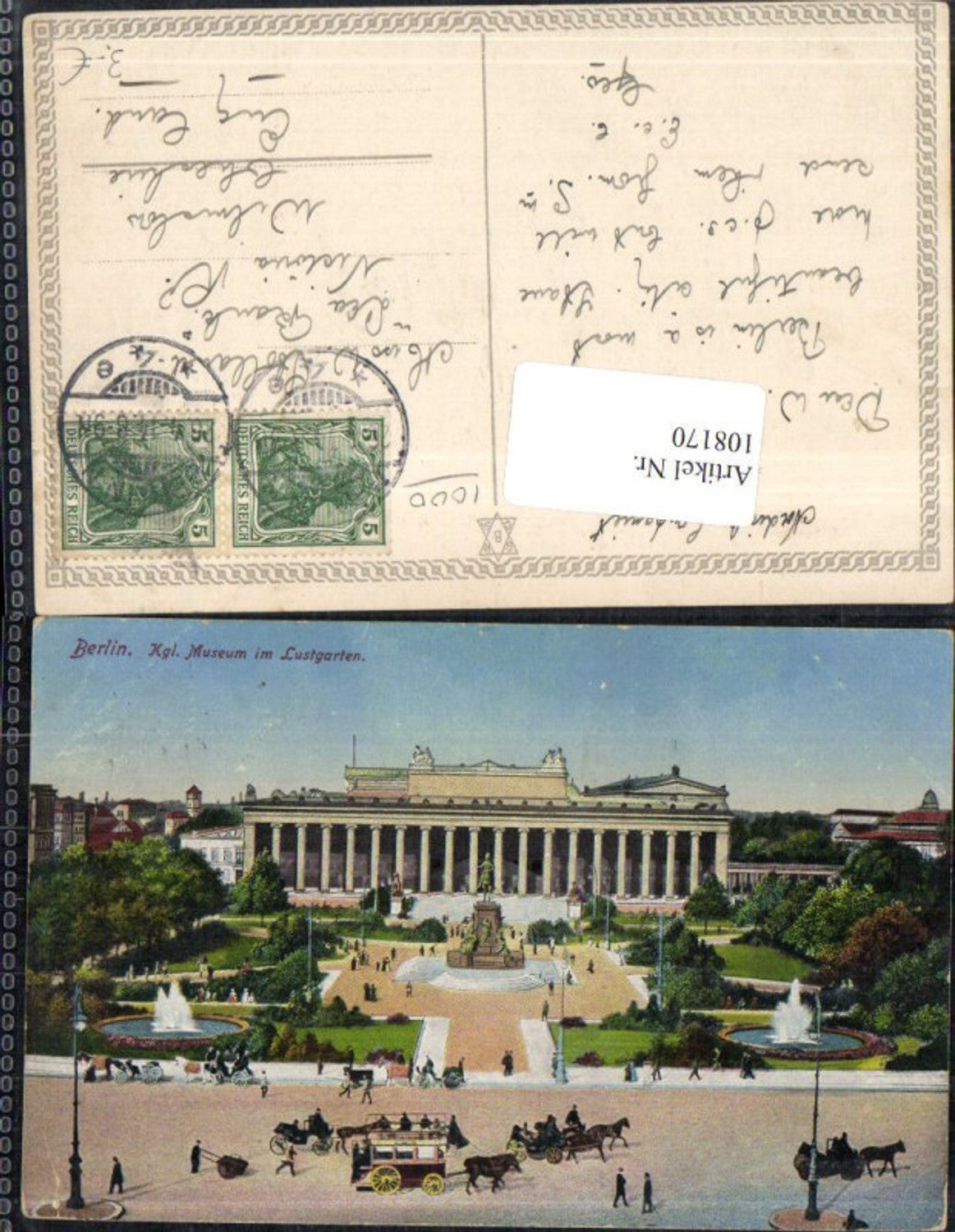 108170,Berlin Königl. Museum im Lustgarten Kutsche Pferdekutsche