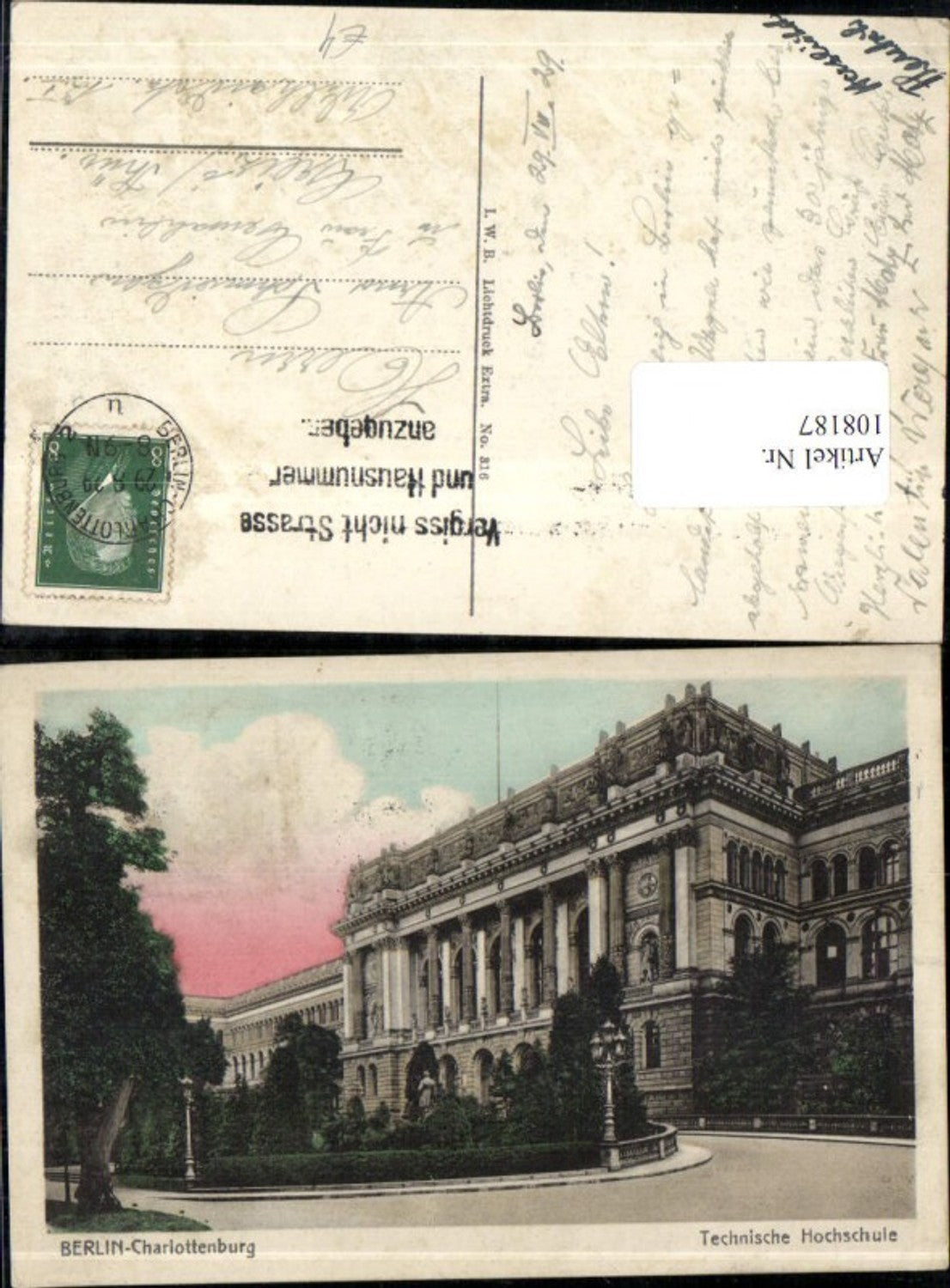 108187,Berlin Charlottenburg Technische Hochschule Detailansicht