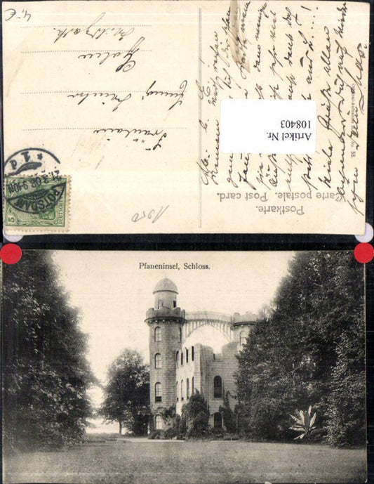 108403,Berlin Die Pfaueninsel Schloss Detailansicht