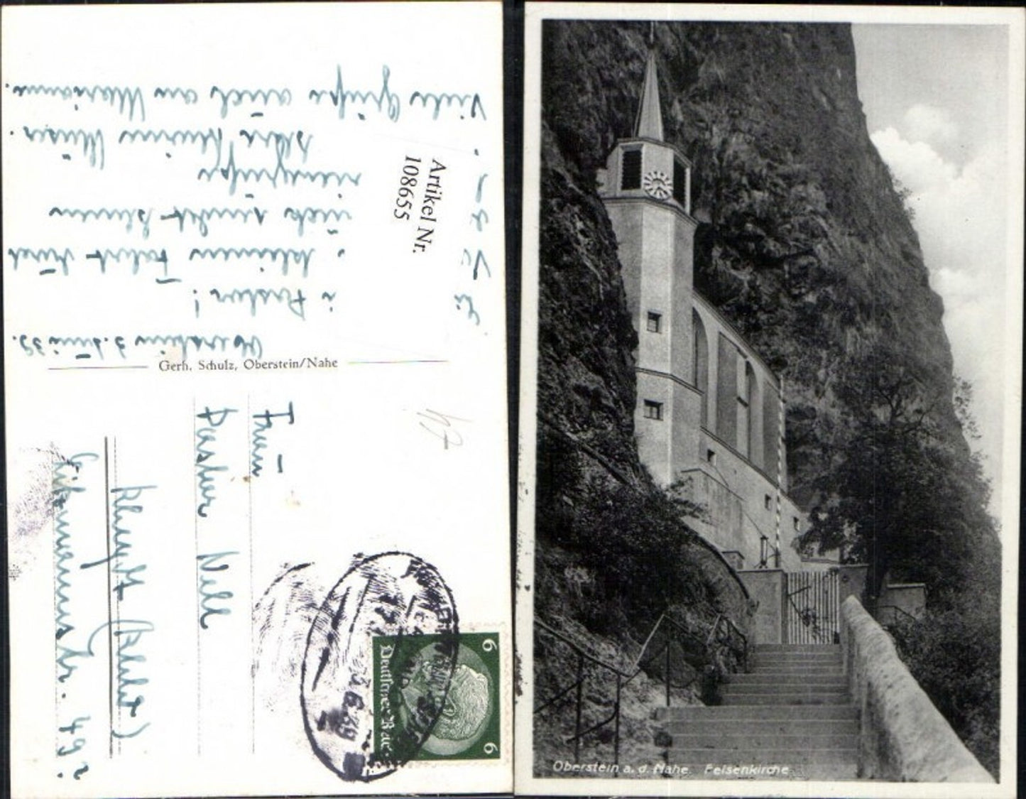 108655,Oberstein a.d. Nahe Felsenkirche Kirche Detailansicht