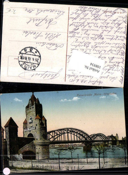 108934,Mainz am Rhein Kaiserbrücke Wiesbaden