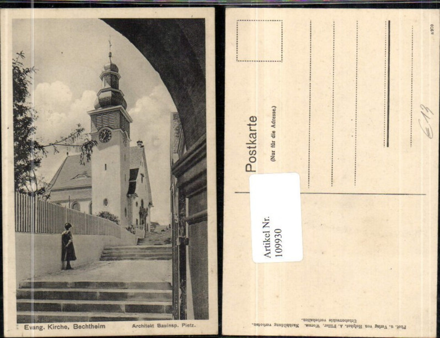 109930,Bechtheim evang. Kirche Detailansicht Rheinland Pfalz