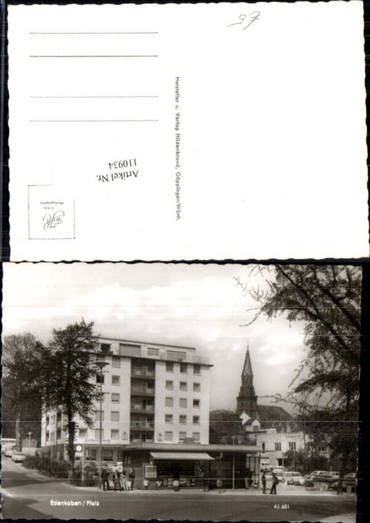 110934,Edenkoben Pfalz Strassenpartie m. Geschäft Leute 1960