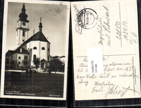 111166,Linz a.d. Donau Stadtpfarrkirche Detailansicht Feldpost