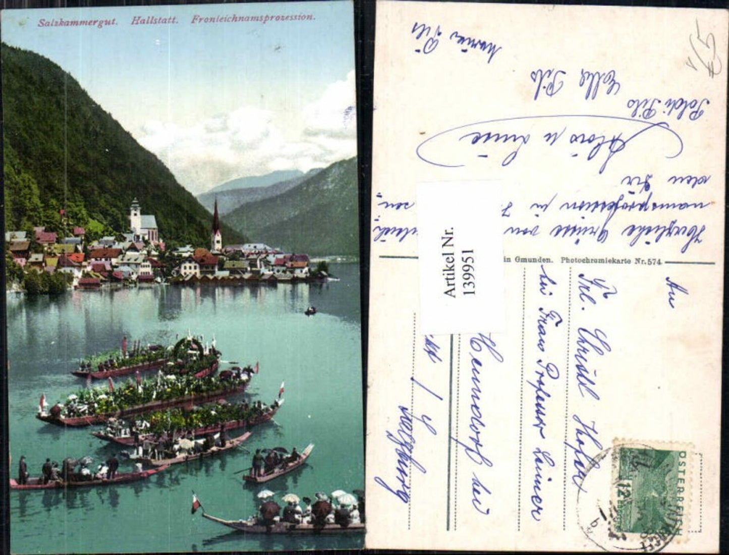 139951,Salzkammergut Hallstatt Fronleichnamsprozession Boote Brandt 574