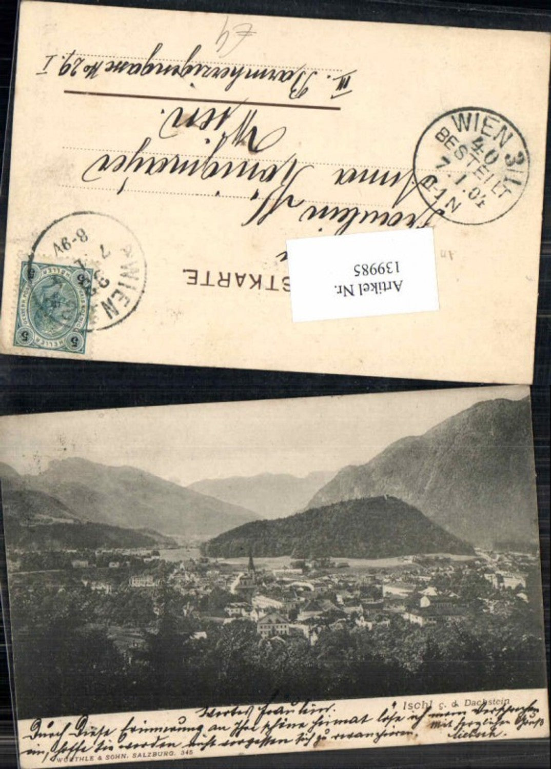 139985,Ischl gegen Dachstein 1900