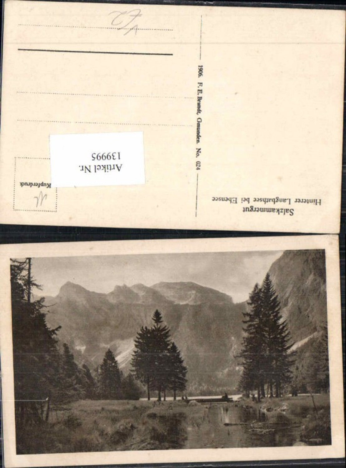 139995,Hinterer Langbathsee bei Ebensee Brandt Nr 024