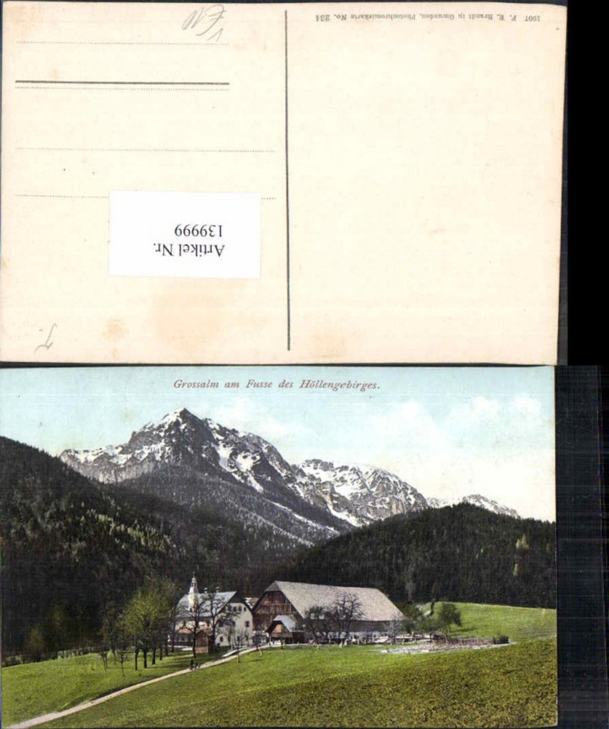 139999,Grossalm am Fusse d. Höllengebirge Ebensee pub Brandt 234