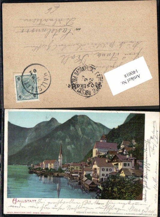 140018,Hallstatt Partie zum Ort 1900