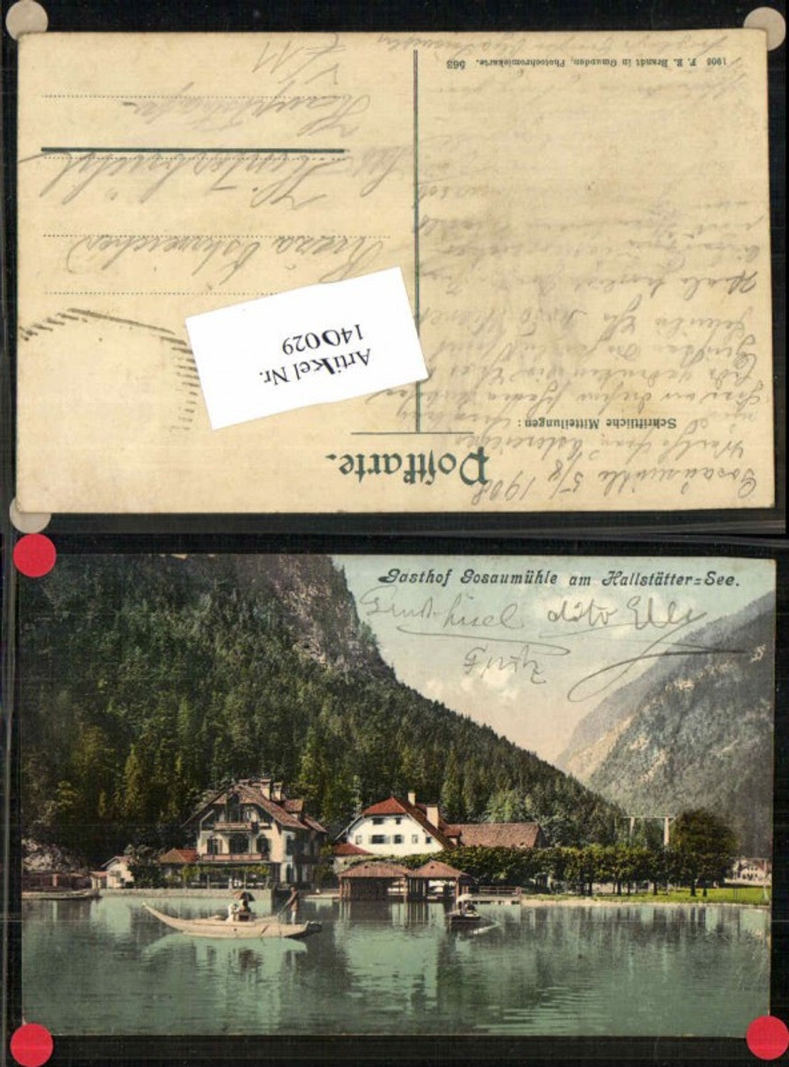 140029,Gasthaus Gosaumühle Gosau bei Hallstatt Halstättersee Tolle AK Brandt 563