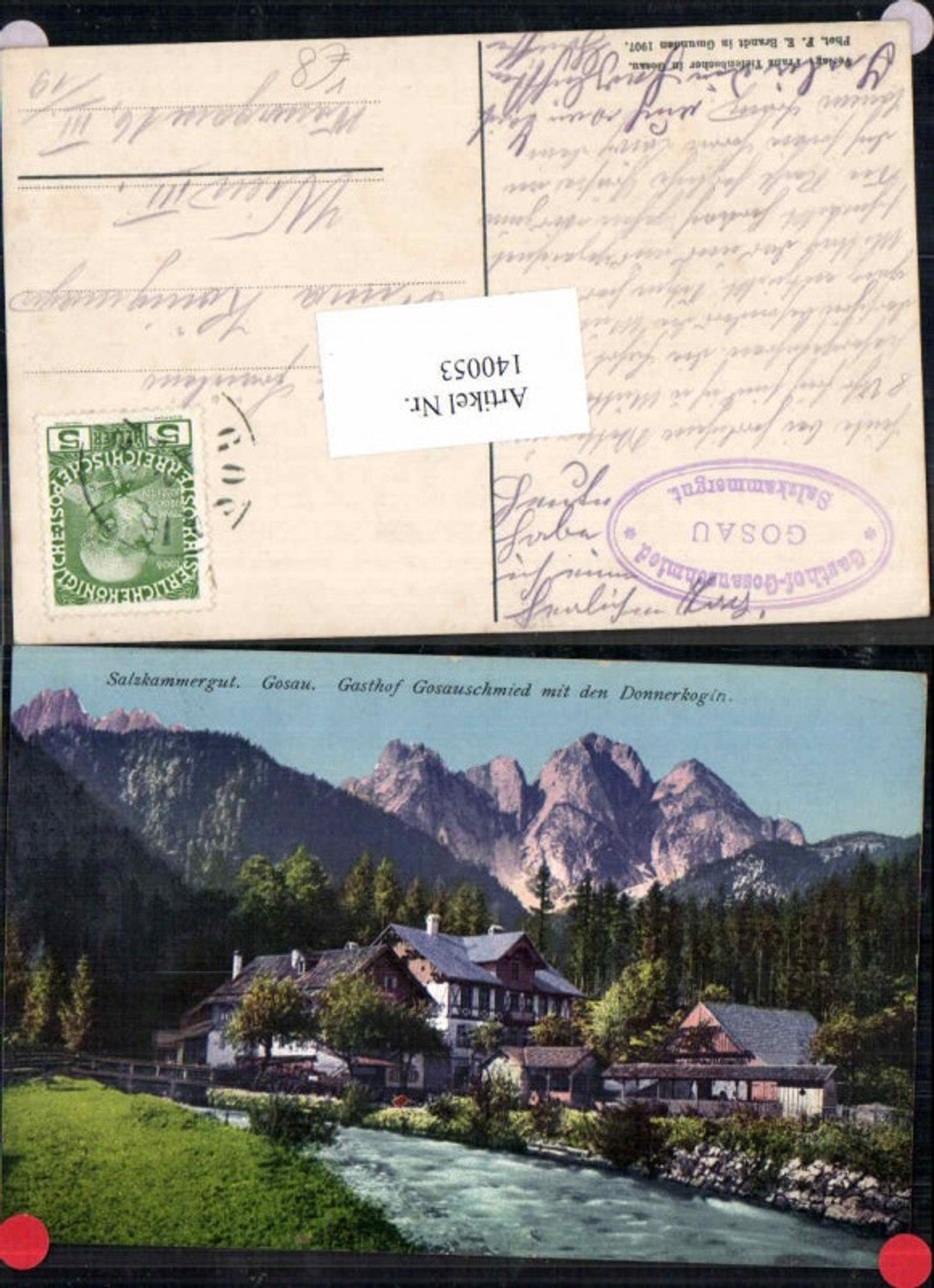 140053,Salzkammergut Gosau Gasthaus Gosauschmied Donnerkogel Brandt