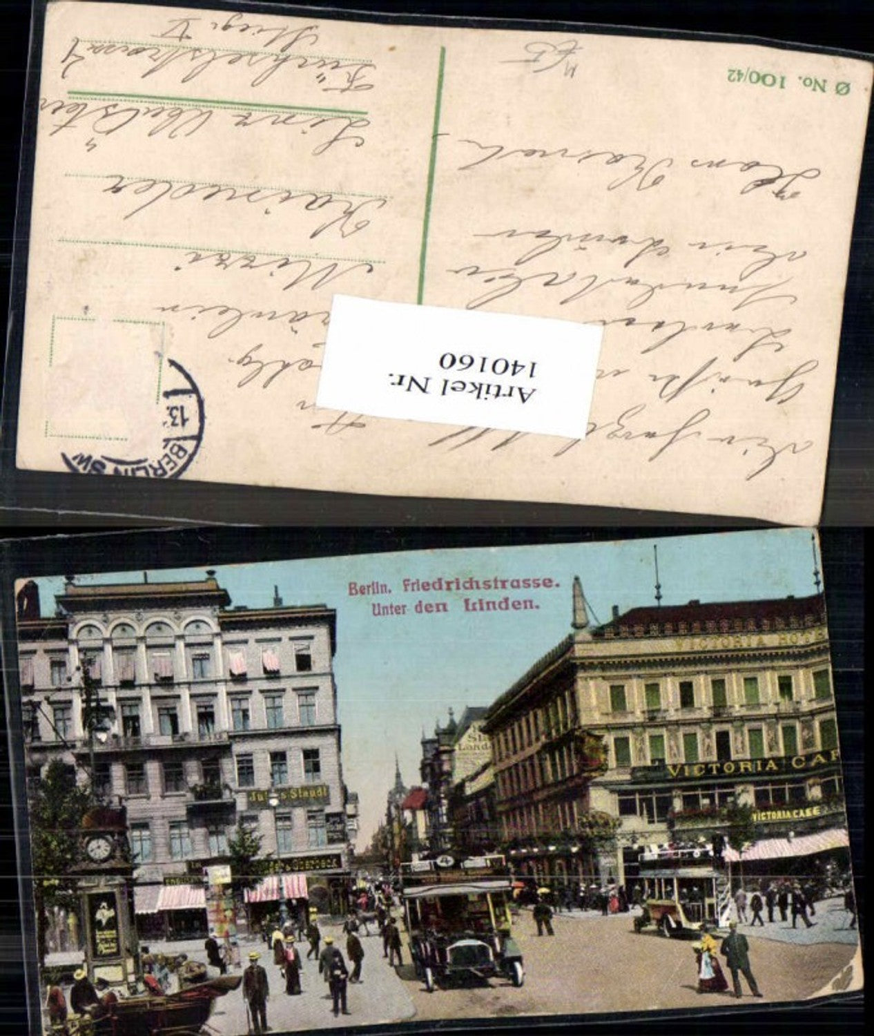 140160,Berlin Friedrichstrasse Unter den Linden Oldtimer Belebte Partie